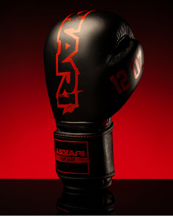 Askari Boxing Gloves Askari Pro Series Boxing Gloves Black / Red / 10 OZ